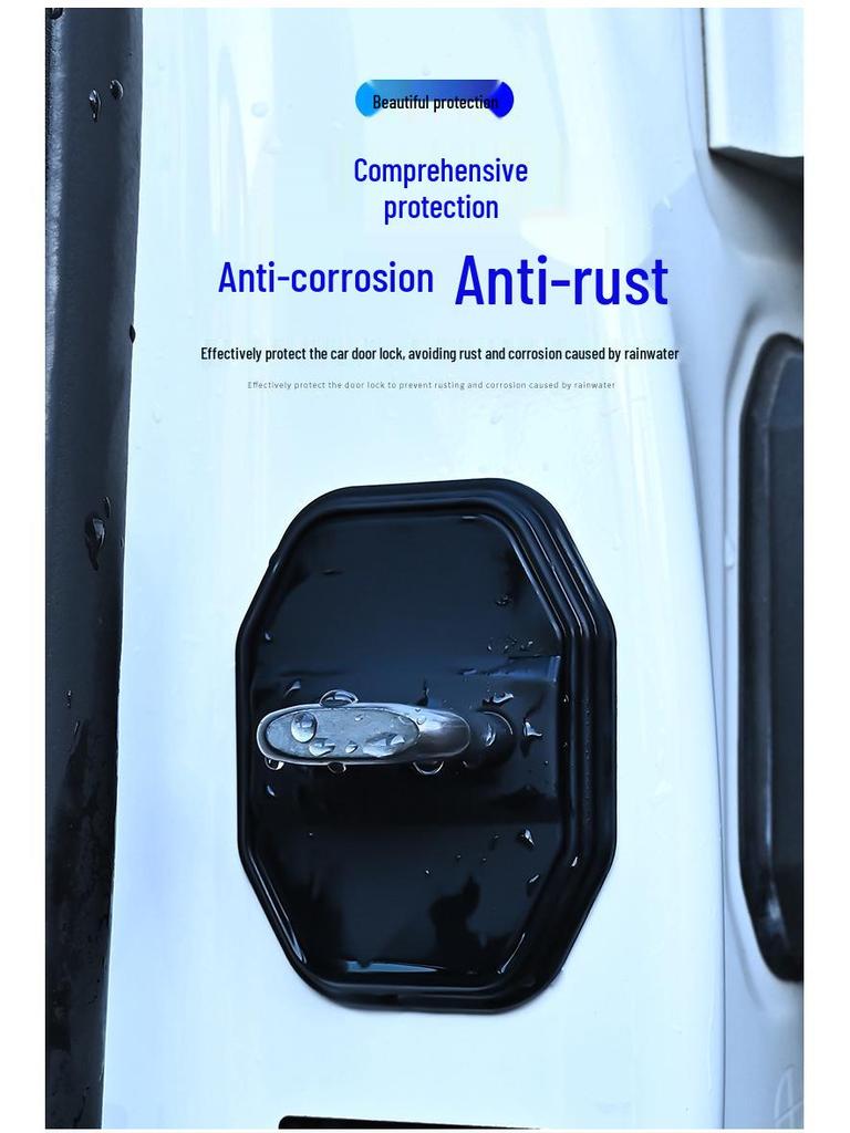 Car Door Lock Cover: Full Wrap Silicone Shock Absorption Pad