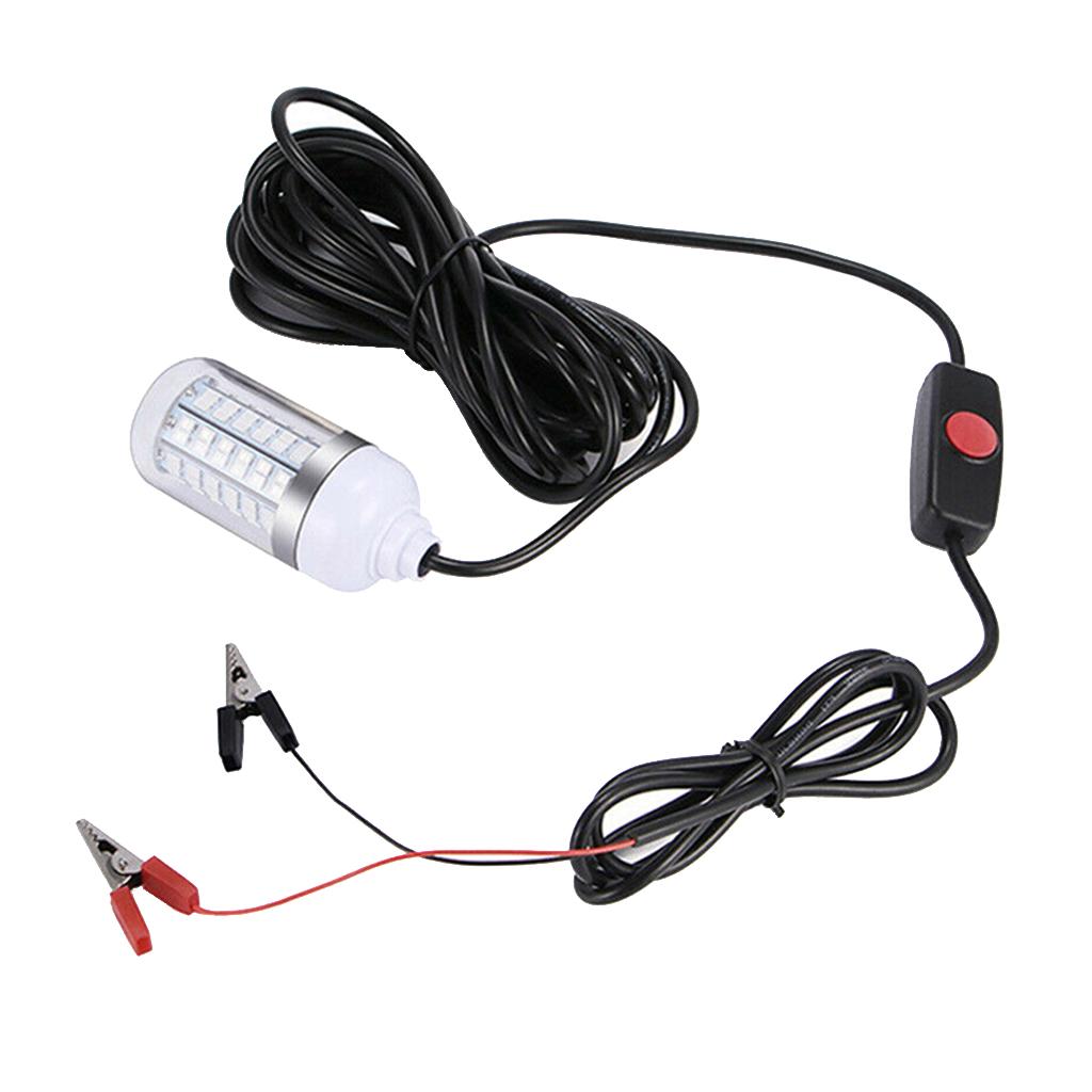 2x 12V 108 LEDs Submersible Fishing Light Underwater Fish Lamp with 5m Cord And Boat