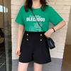Plaque-sized Women's Summer Casual Suit Shorts High-waisted Wide-leg Fashionable and Versatile Capre Pants