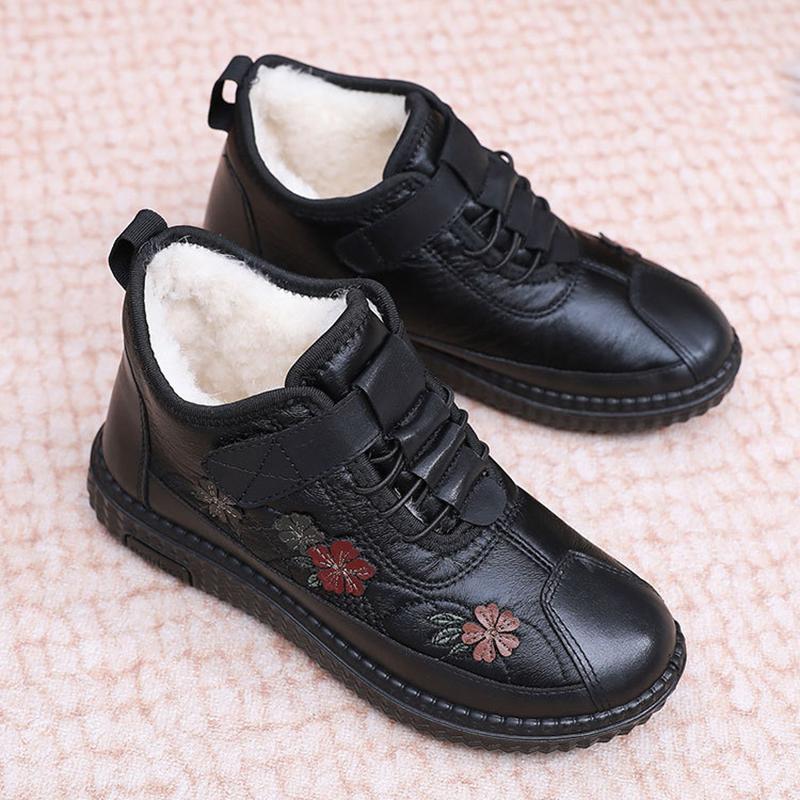 Boots Women's Winter Warm Shoes Lightweight Winter Women's Flat Soft Women