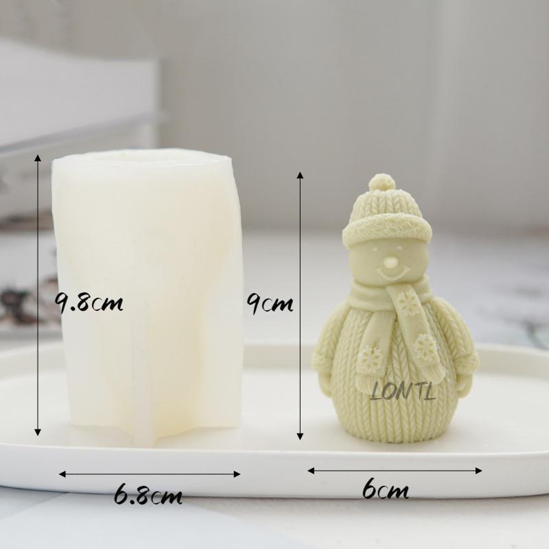 

Шерстяной шарф Снеговик Силиконовая форма для свечей Самодельный рождественский снеговик Поделки из смолы Гипс Сделай сам Мыло