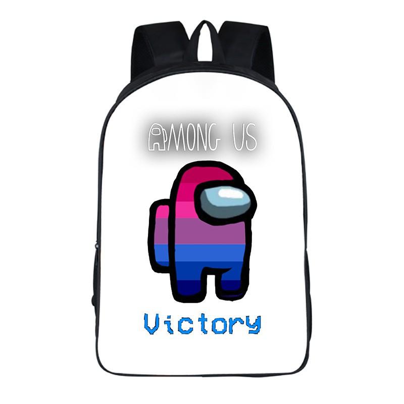 Among Us Kids Backpack Oxford Fabric School Bag Boys Girls 20L Capacity Dual Strap With Air Cushion Straps
