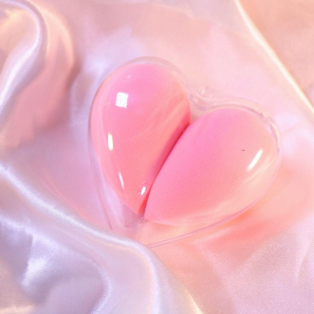Soft Makeup Egg Box Set Diagonal Surface Sponge Makeup Egg Reusable Love Box Set Makeup Egg Powder