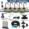 360° Free-bend Misting Nozzle 5-30m 1/4" 4/6mm Garden Misting Cooling System Adjustable Atomizer Sprayer Outdoor Watering Kits