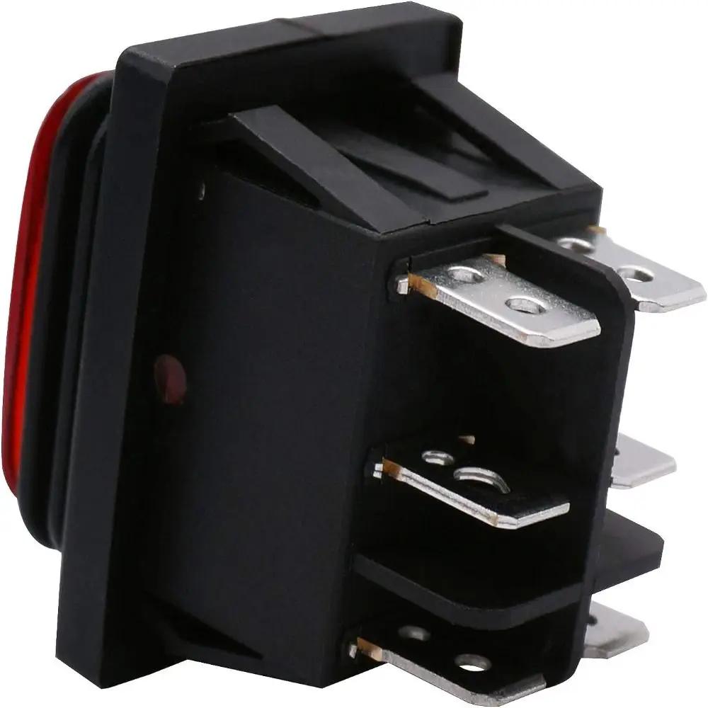 Easy Installation Momentary Polarity Toggle Switch Waterproof DC 12V 10A Reverse Switch Control Motor 6 Pin 3 Position