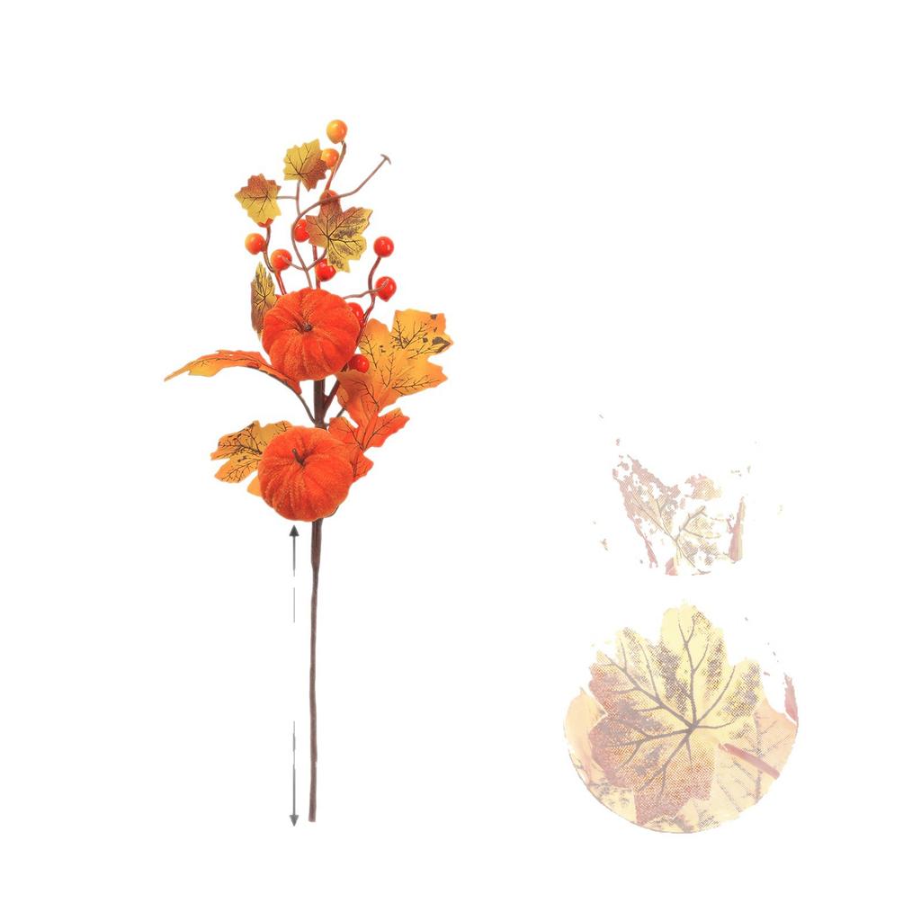 Künstliche Herbst-Ahornblätter Kürbisast für Thanksgiving Tischmittelstück Dekoration