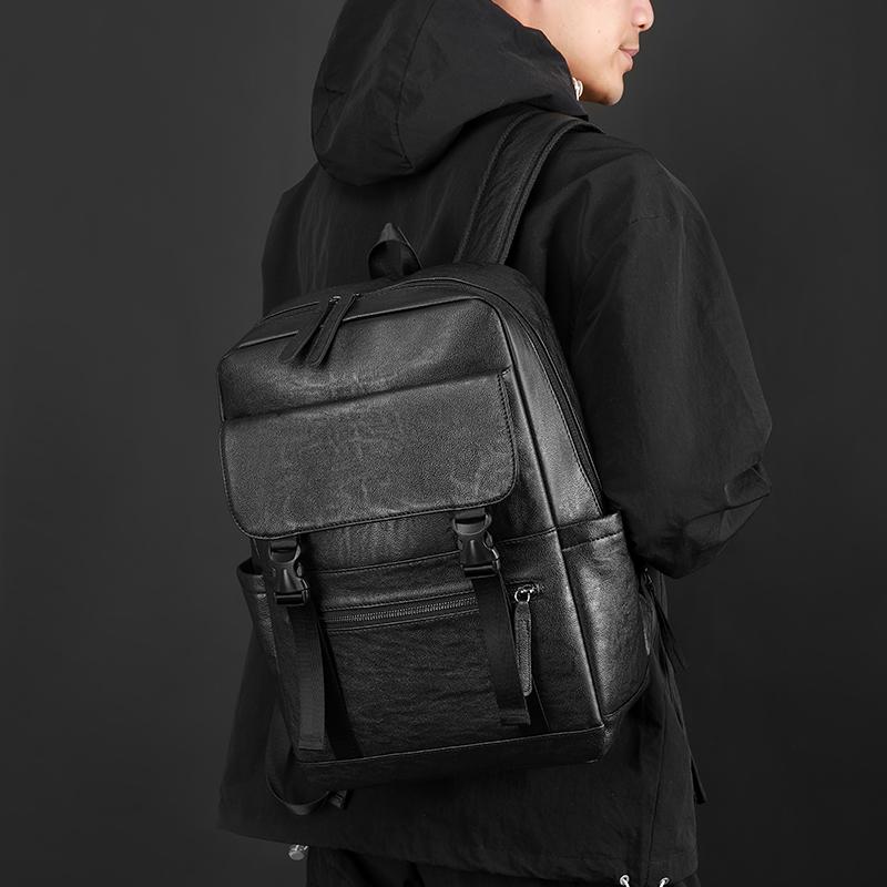 Męski plecak PU, biznesowa torba na komputer, duża pojemność, plecak na zewnątrz, torba studencka