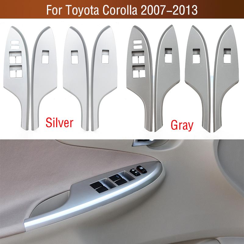 

4 шт./компл., переключатель управления подъемом окна автомобиля, крышка панели, рамка для Toyota Corolla 2007-2013, для автомобиля с левым рулем