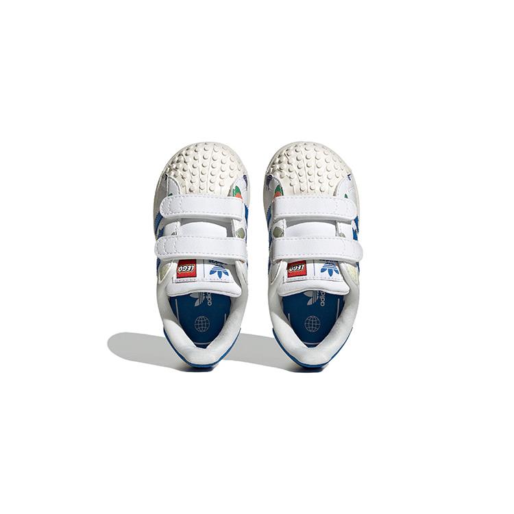LEGO X Adidas Originals SUPERSTAR CF Slip Resistant Abrasion Resistant Low Top Toddler Shoes White Blue IF2199