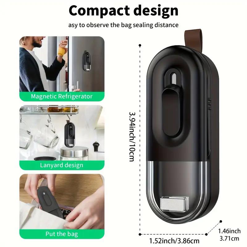 Mini sáček a řezačka 2 v 1 - Přenosný tepelný vakuový uzavírací stroj pro čerstvé občerstvení, sušenky a skladování potravin Black Kitchen Gadget