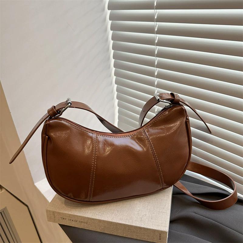 Women Bag Fashion Crossbody Shoulder Bag Vintage Dumpling Hobo Armpit Bag PU Leather Messenger Bag for Daily Use