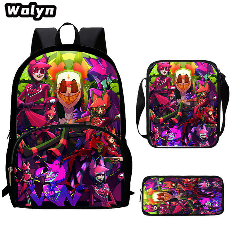 Hell Inn Hazbin Hotel Student School Bag High Value Leisure Oxford Ridge Relief Backpack