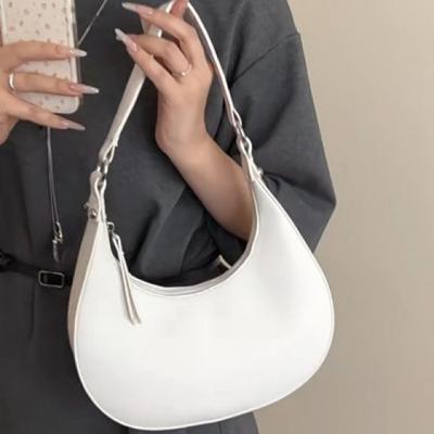Light Luxury High-End Portable Capacity Shoulder Bag Trendy Women's Crossbody Handbag Half-Moon Bag Fashion
