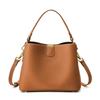 100% Echtes Rindsleder Eimer Tasche für Damen Luxus Designer Breiter Riemen Schulter Crossbody Handtasche