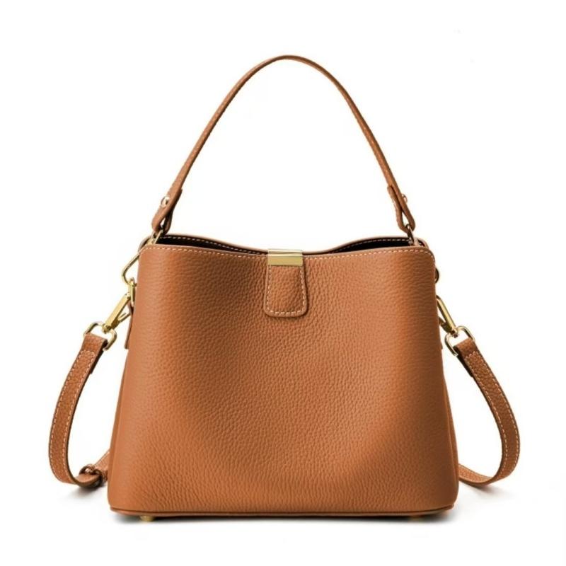 100% Echtes Rindsleder Eimer Tasche für Damen Luxus Designer Breiter Riemen Schulter Crossbody Handtasche