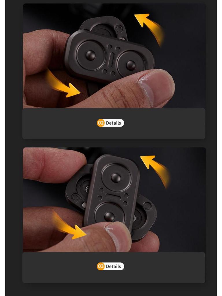 Owl Card Pusher Metal Fidget Spinner with Magnetic Snap and Decompression Features