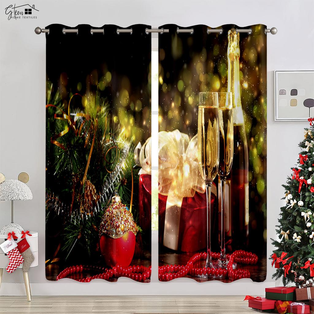 Christmas 3D Printing Decorative Drapes Christmas Tree Christmas Gift Livingroom Space Bedchamber Children Latest  Holiday Drapes