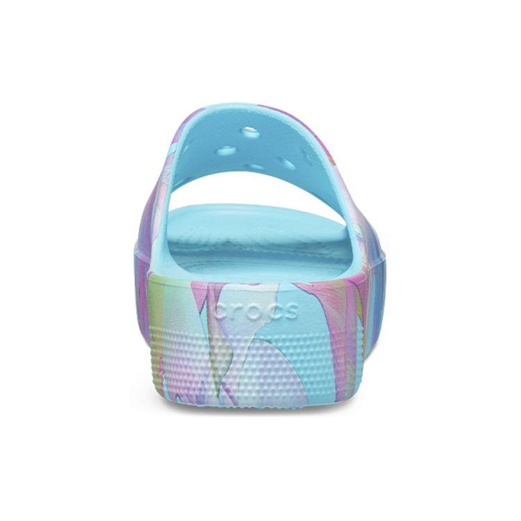 Crocs Classic Cloud Palm Tree Print Non-Slip Durable Sports Slippers Women Slippers Blue 208607-4NQ