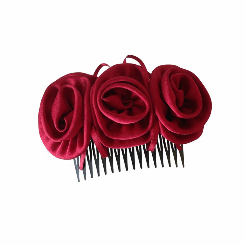 Solid Color Flowers Hairpin Bohemian Chignon Hair Clip Hair Accessories Floral Hair Comb  Daily