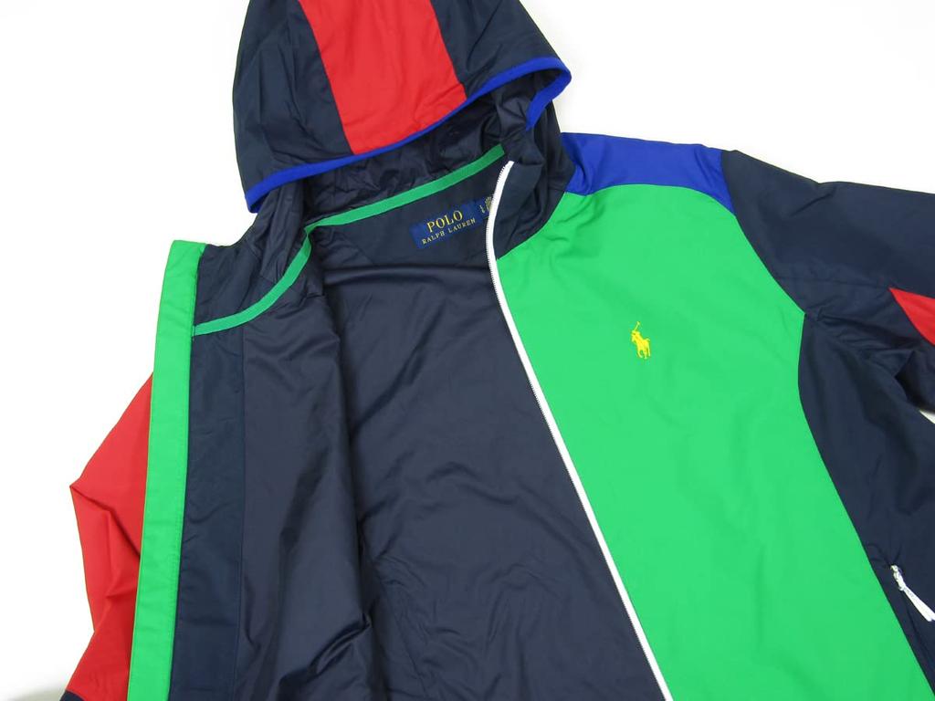 POLO RALPH LAUREN Big Pony Print Paneled Windbreaker Size Multicolor Men's Jacket, Small, 0101952, [Used]