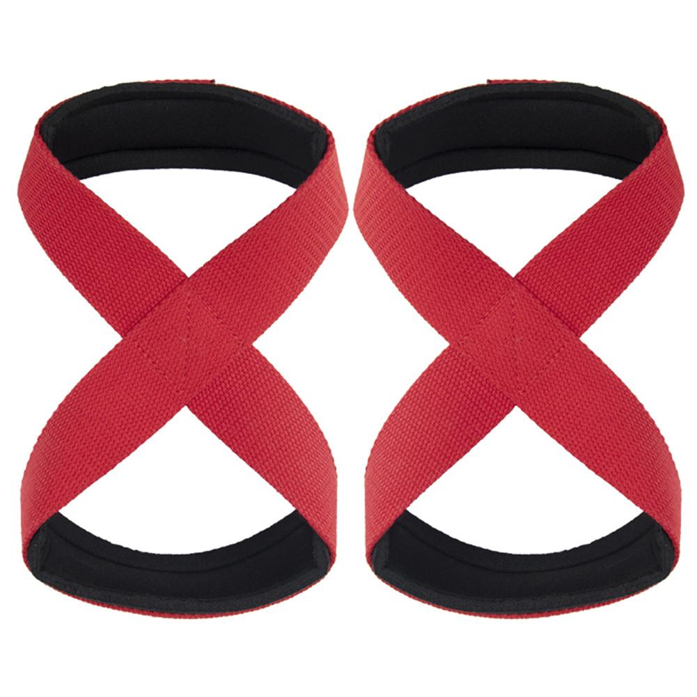 2PCS Padded Figure 8 Straps Deadlift Weight Lifting Workout Fitness Horizontal Gym Wrist Straps Y1P7