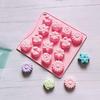 1Pcs Kitchen Handmade Baking Tool Mini 14 Cavity 7 Small Flower Shaped Candy Chocolate Cookies Silicone Mold