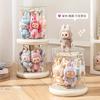 Labubu Transparent Rotating Toy Organizer Display Case-Storage Rack for Plush Dolls, Action Figures, Keychains, Blind Boxes