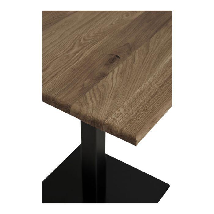 Table de café - HOUSE NORDIC - Chêne fumé - 70 x 70 x 75 cm - Base en métal noir - Élégance chic