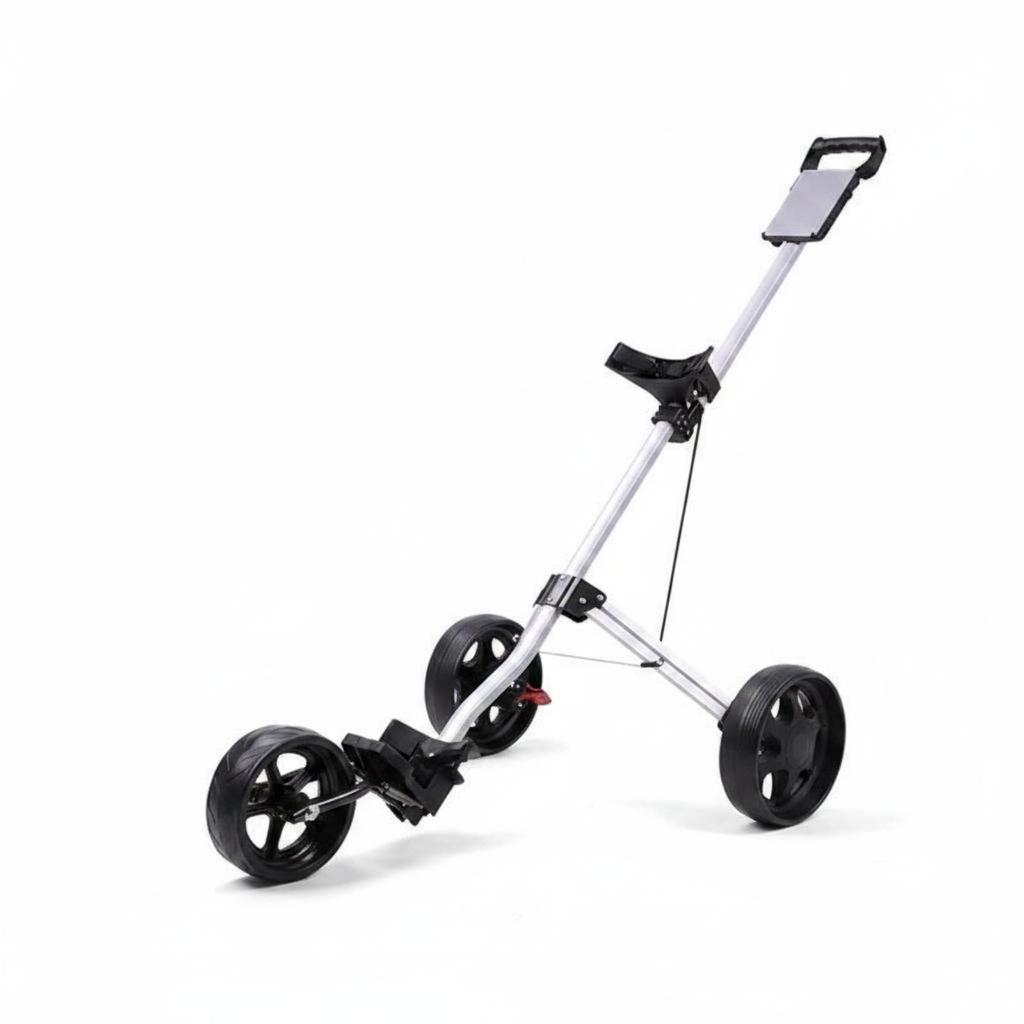 3 Wheel Golf Push Vehicle Compact Aluminum Trolley for Practice Range