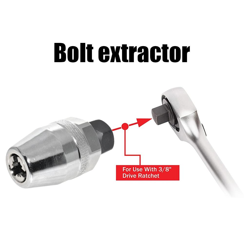 Breakage Bolt Extractor 3/8inch Damaged Bolt Stud Extractor Used with Impact/Ratchet Wrench for Rust Painted Damaged Waste Bolts