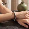 Dopamine Color Beaded Wristband Obsidian Stone Bracelet for Men Women, Colorful Rock Beads Unisex Fashion Stackable Stretch Bracelet, Aromatherapy