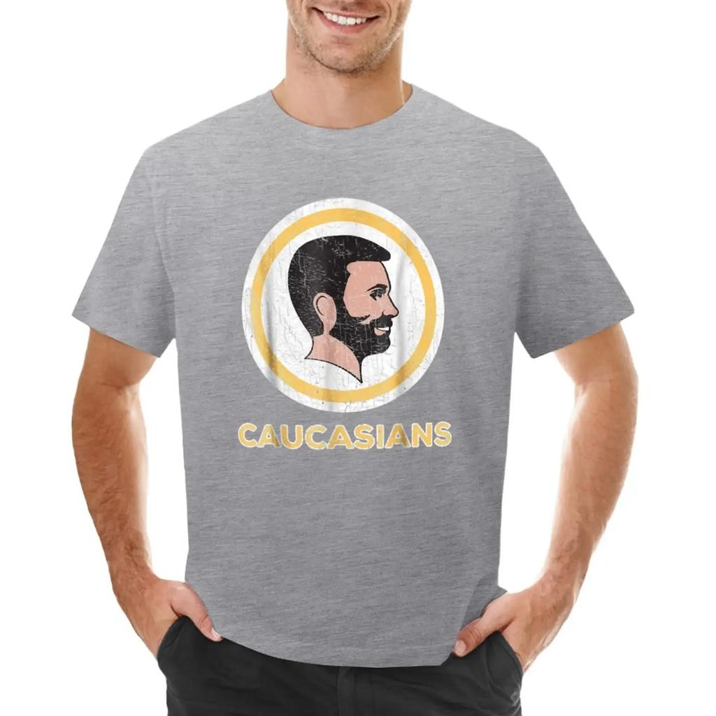 Caucasian Caucasians Pride Vintage Funny T-shirt quick drying aesthetic clothes boys whites customizeds t-shirt