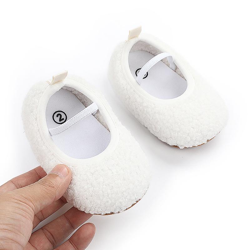 Warm Cotton Furry Baby Walking Shoes for 0-1 Year Olds - Indoor Autumn/Winter Wear