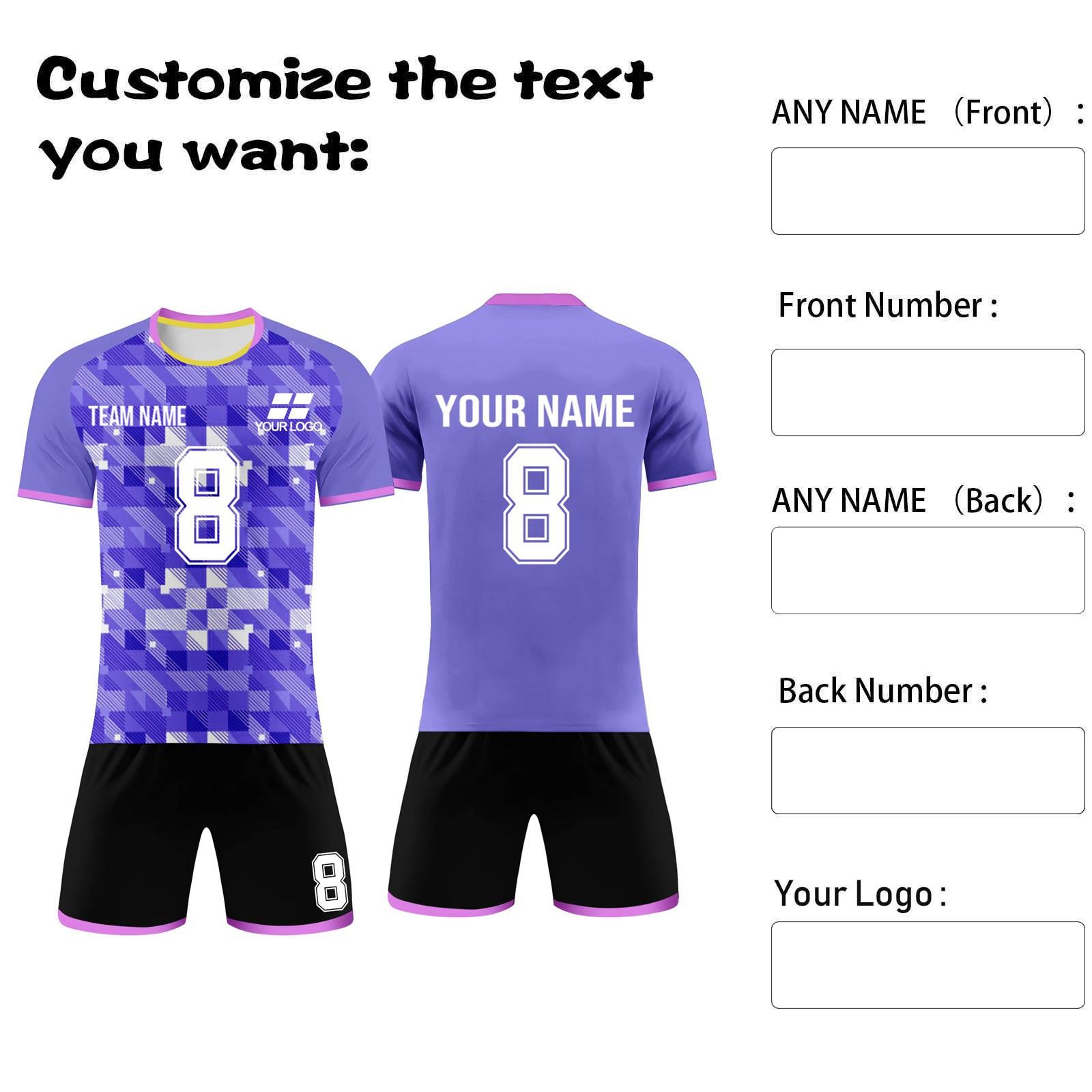 

Custom Soccer Jersey Set for Men and Youth Personalized Team Uniforms Quick Dry Sportswear with Number Printing for Training and Matches 28