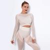 New Sports Tight Fitting Hollow Plastic Top, Quick Drying Running Yoga Suit, Seamless Fitness Long Sleeved Shirt
