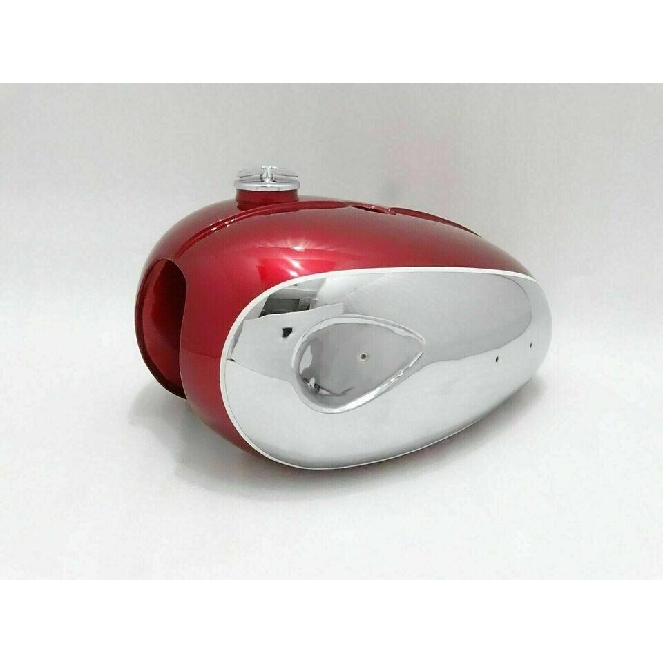 BSA A65 Thunderbolt 4 Gallon Chrome & Cherry Paint Fuel Tank (Dual Carb)|Fit For
