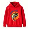 Kids Boys Girls Pullover Hoodie, Cool Cartoon Fish Fishing Club Print Casual Long Sleeve Sweatshirt, Comfortable Crew Neck Hooded Top for Daily Outdoo
