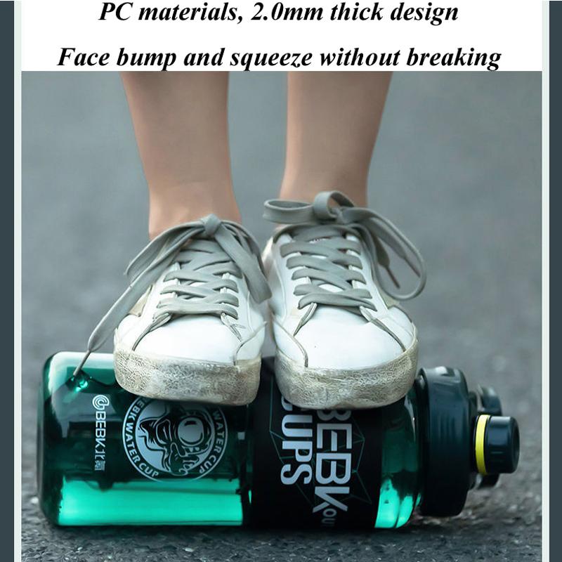 

2 Liter Sports Water Bottles Transparent Plastic Water Cup BPA Free Water Bottle Portable Outdoor Travel Drinkware Jug Green 1700ml