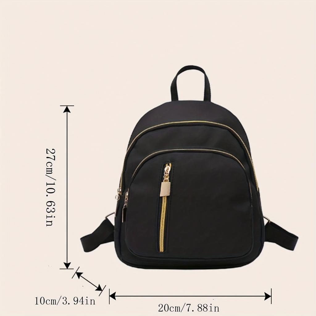 Women'S Nylon Backpack Adjustable Shoulder Straps, Casual Preppy Style, Travel Daypack for School, College, or Casual Use, College Backpack