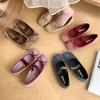 Fashion Bailamos Autumn Women Flat Shoes Fashion Round Toe Shallow Slip On Ladies Red Ballerinas Shoes Soft Flat Heel Mary Jane Shoes Mu