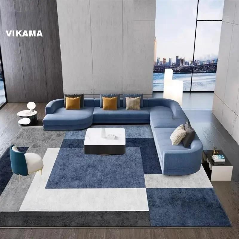 Nordischer Schlichter Kristall-Samt Teppich Wohnzimmer Schmutzabweisend Schlafzimmer Sofa Couchtisch Matte Schlafzimmer Bettseite Rutschfeste Matte