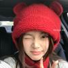 Double i i cute little ears knitted wool hat women's warm ear protection Lei Feng hat shows small face