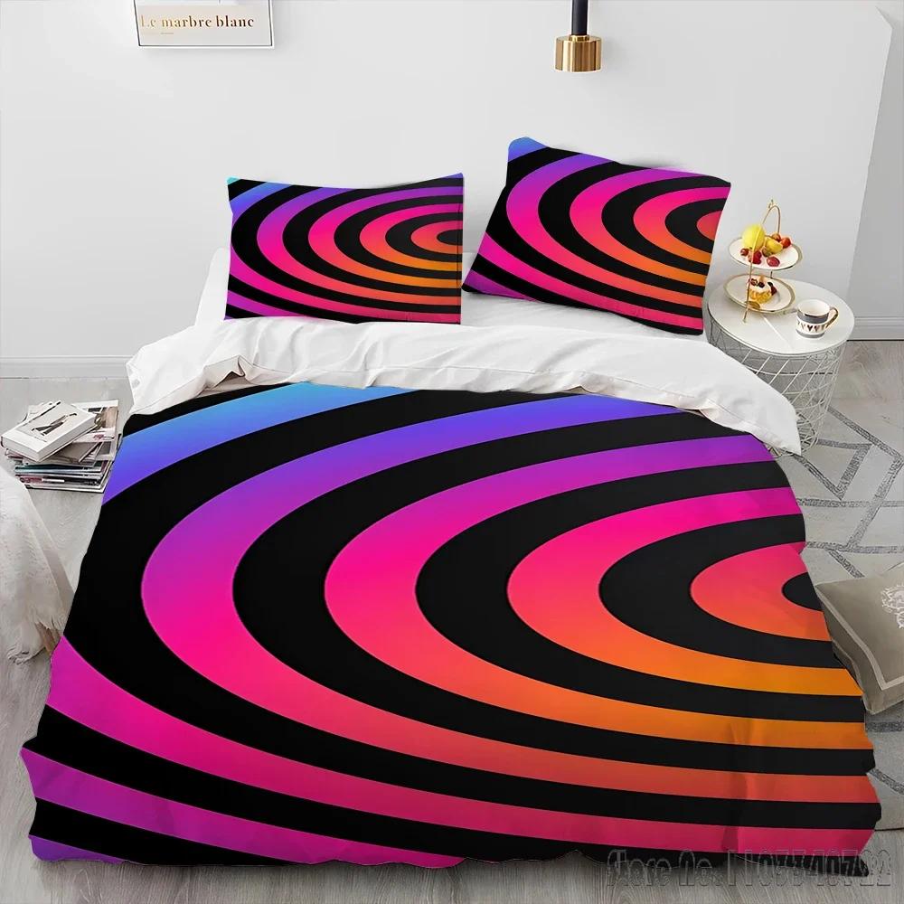 3D Visual Illusion Geometric Duvet Cover Set HD Comforter Cover for Kids Bedding Sets Bedclothes Bedroom Decor