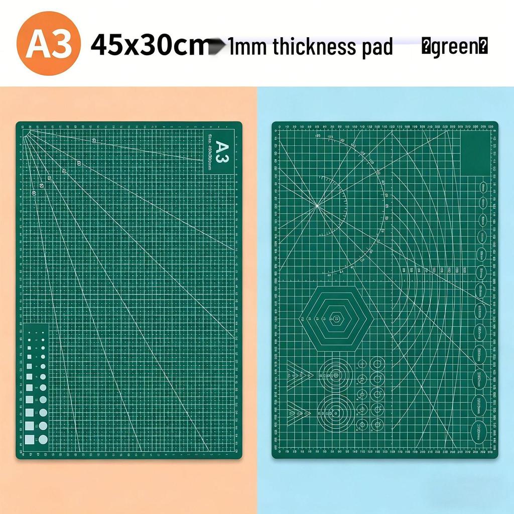 Tapis de découpe double face A2/A3/A4 pour protection de bureau et loisirs créatifs - Idéal pour la gravure, le tamponnage à la gomme et la découpe de papier.