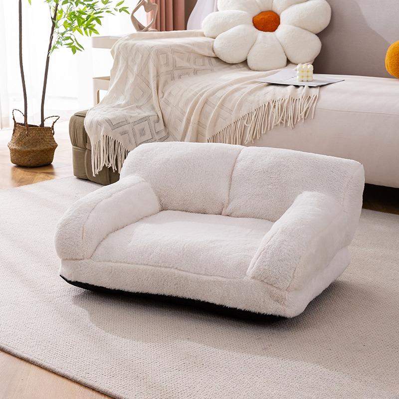 Dog cat rabbit velvet sofa medium and small dog open type warm thickened cat nest pet nest