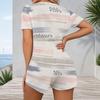 Women Plus Size V Neck Short Sleeve Button Front Printed Romper