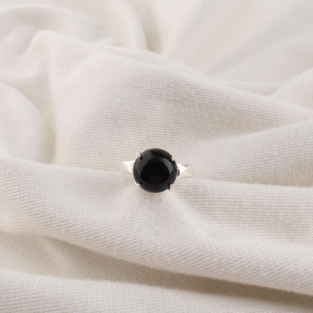 Zwarte Toermalijn Edelsteen 925 Sterling Zilver Feestelijke Designer Ring Voor Verjaardagscadeau RR-72-28