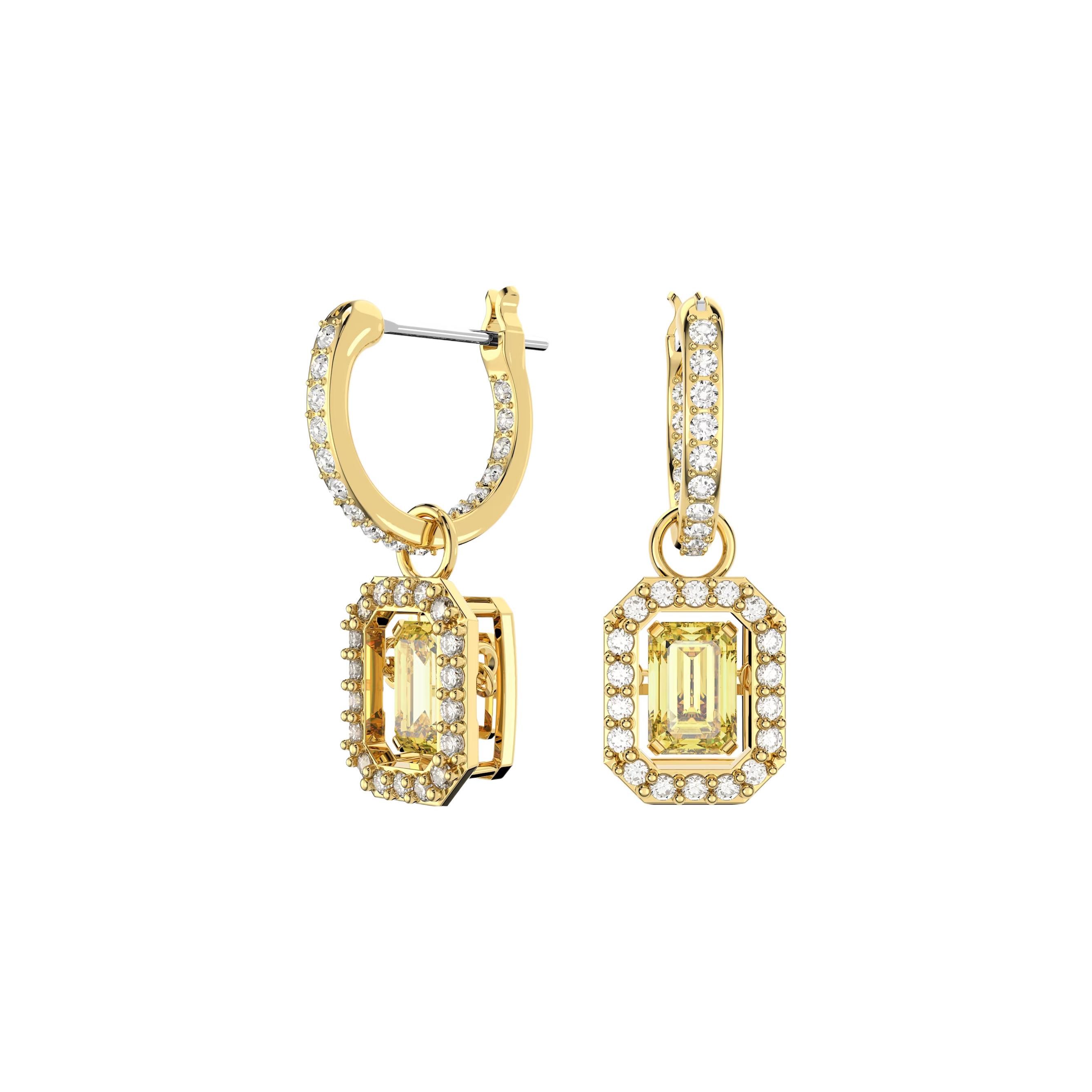 Swarovski Una Water Drop Octagonal Cut Gold Tone Earrings Women earrings 5641169 Gold,F
