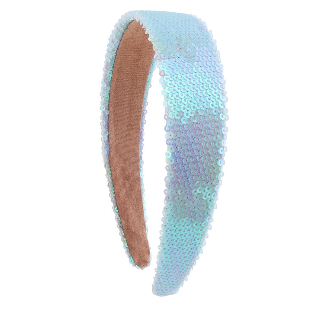 Sequin Glitter Headbands for Girls Princess Sparkly Wide Headband Kids Cute Alice Head Band for Children Thick Sparkle Bling