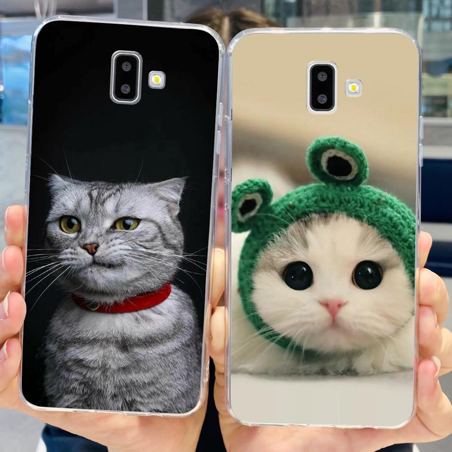 Silicone Phone Case For Samsung Galaxy J4 J6 Plus J8 2018 Oil Flower Fashion Soft Back Cover On Samsung J6 2018 J6+ J610F Case
